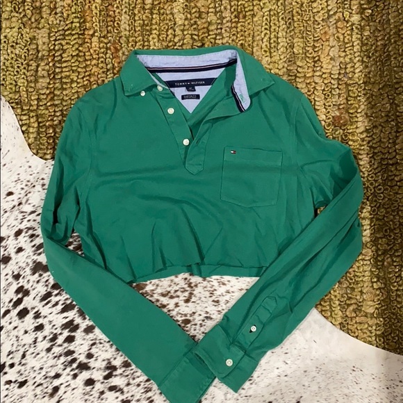 Tommy Hilfiger cropped green polo - Picture 2 of 4
